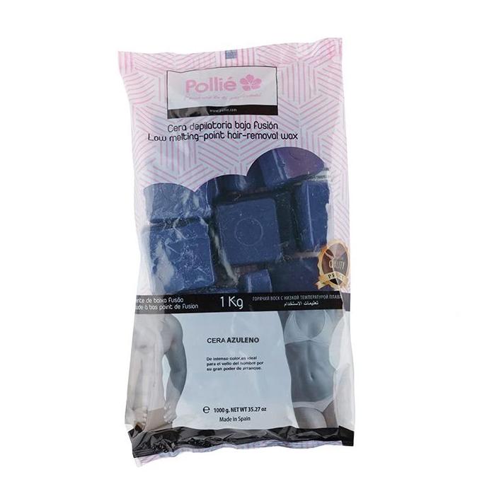 Cera caliente Pollié baja fusión azul premium 1000g - Kissbel