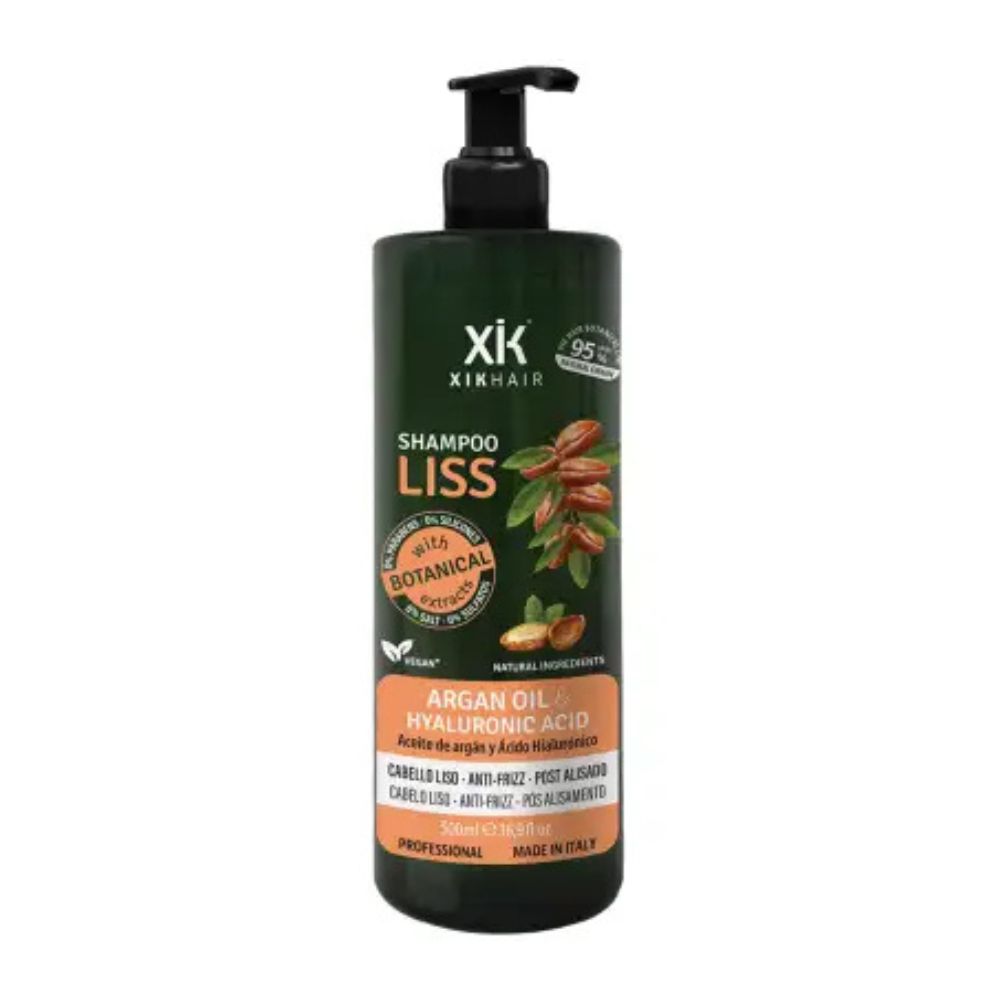 Envase verde de Champú XIK LISS Premium de 500ml 