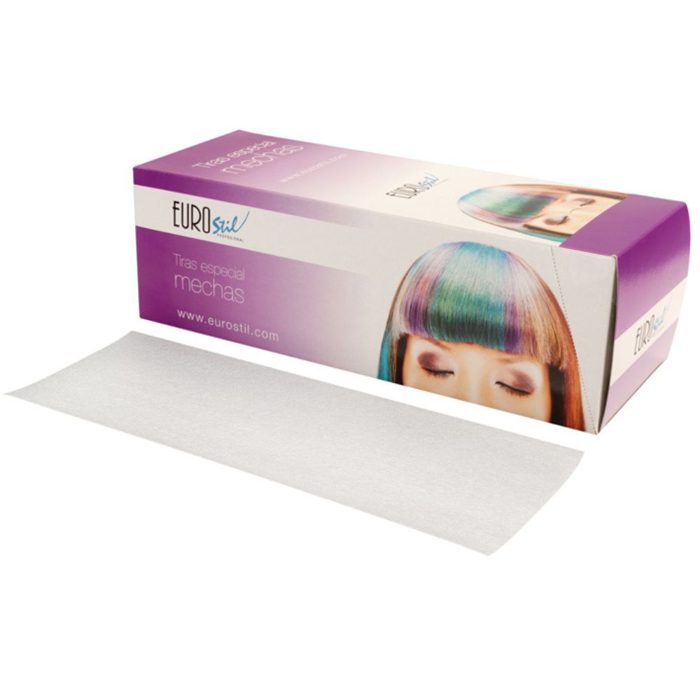 Tiras de Foam Eurostil especial mechas 30x11cm caja 100 unidades