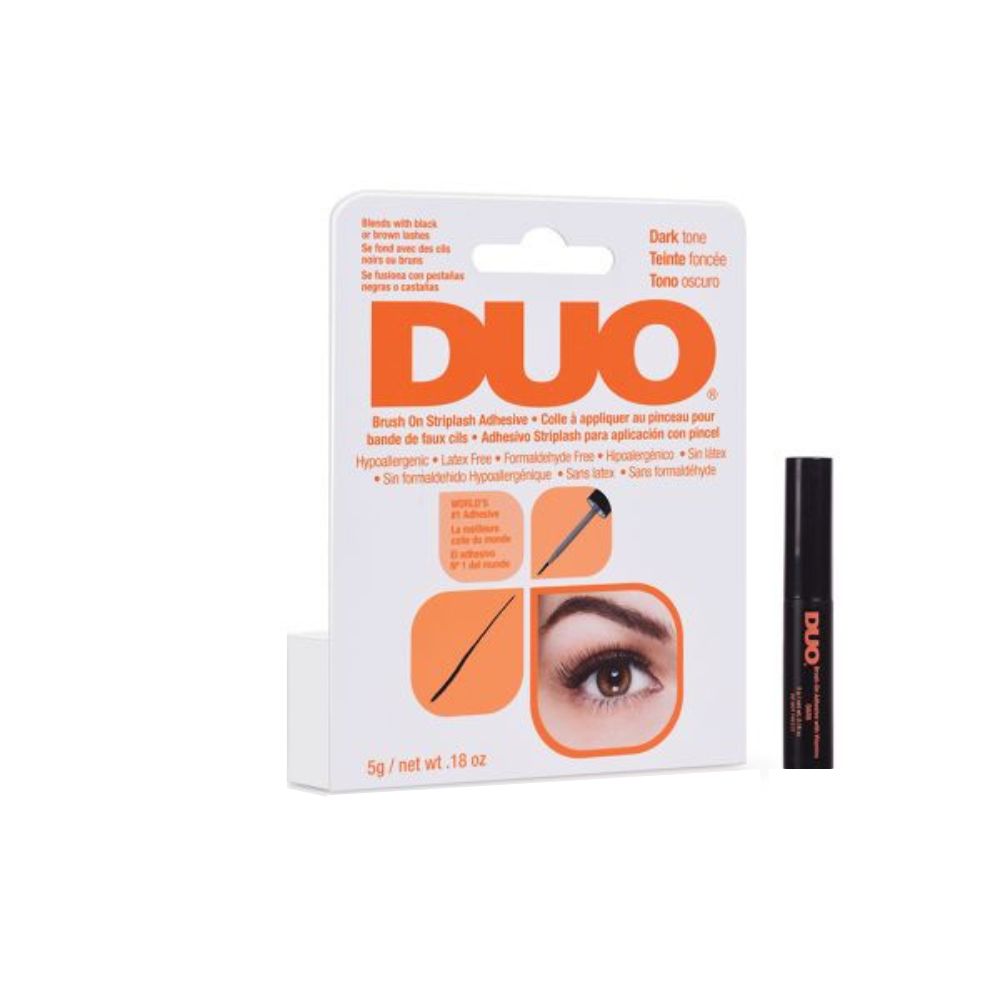 Adhesivo para bandas pestañas con pincel oscuro Duo 5ml