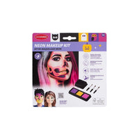 Kit maquillaje Halloween UV Violeta amarillo y rosa