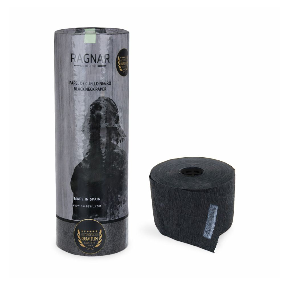 Papel de cuello barbero negro premium