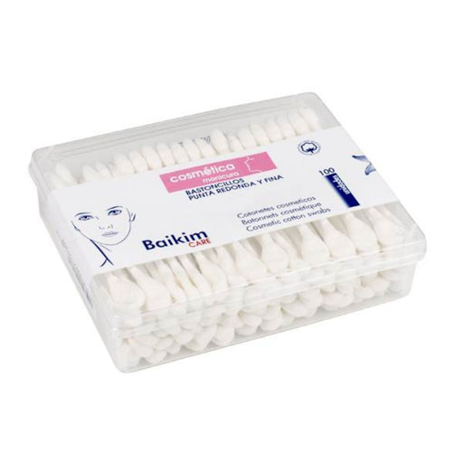 Bastoncillos de algodón punta redonda y fina caja 100 unidades - Kissbel