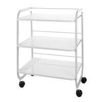 Carrito estética metálico con ruedas color blanco - Kissbel
