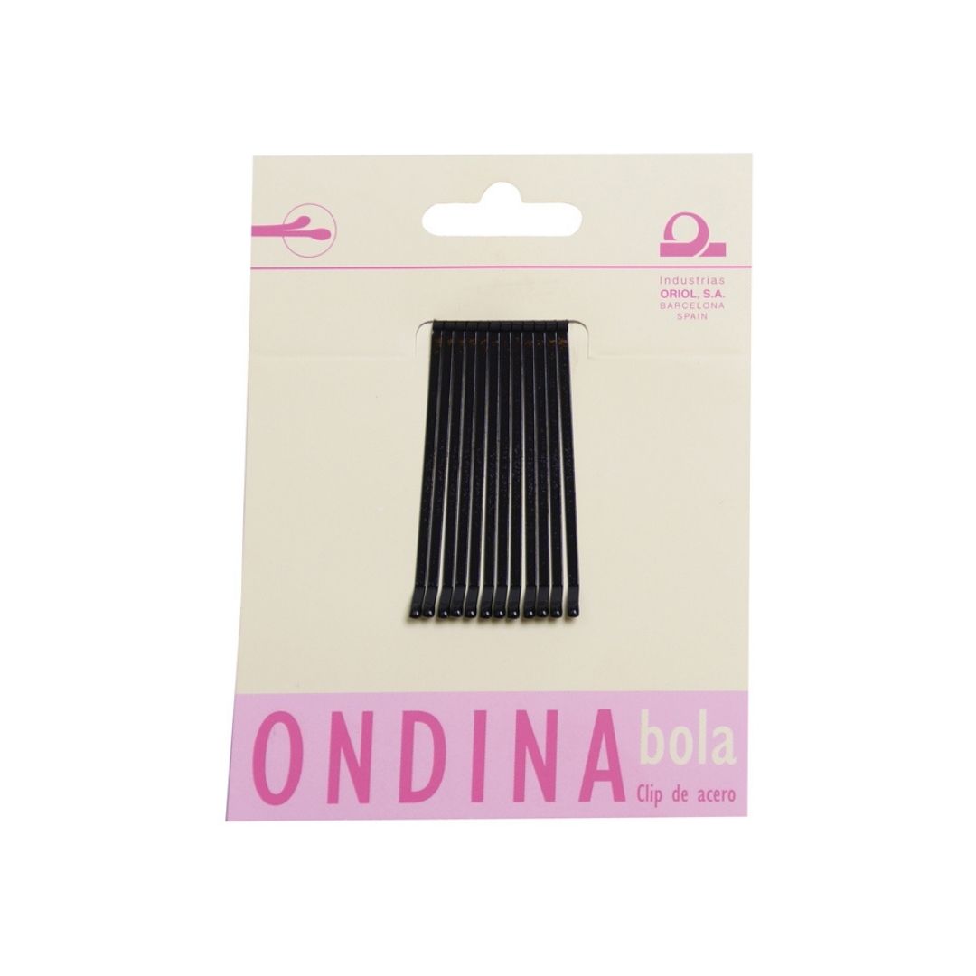 Clips acero con bola negro 50mm pack 12 unidades