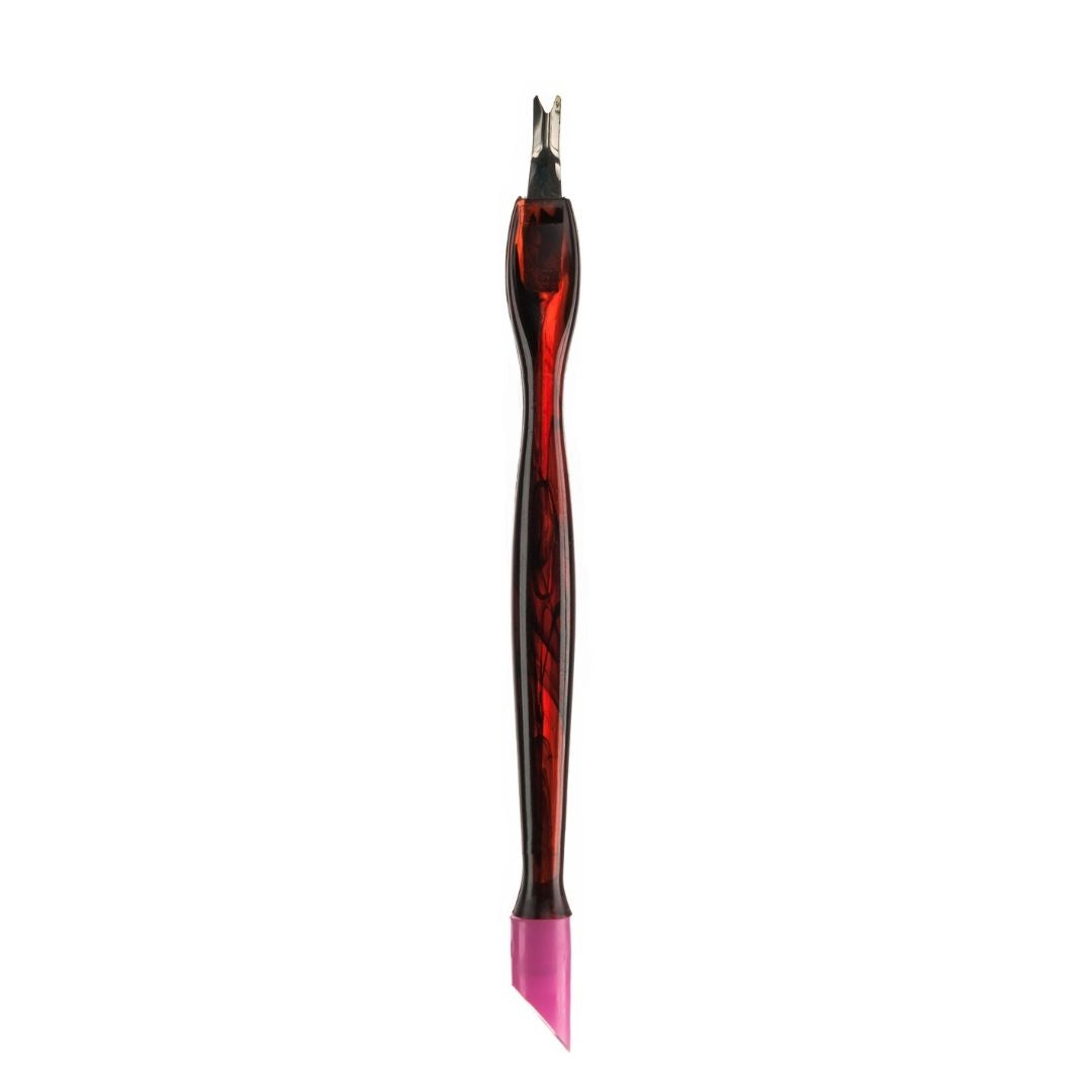 Corta cutículas Pollié con goma color rojo
