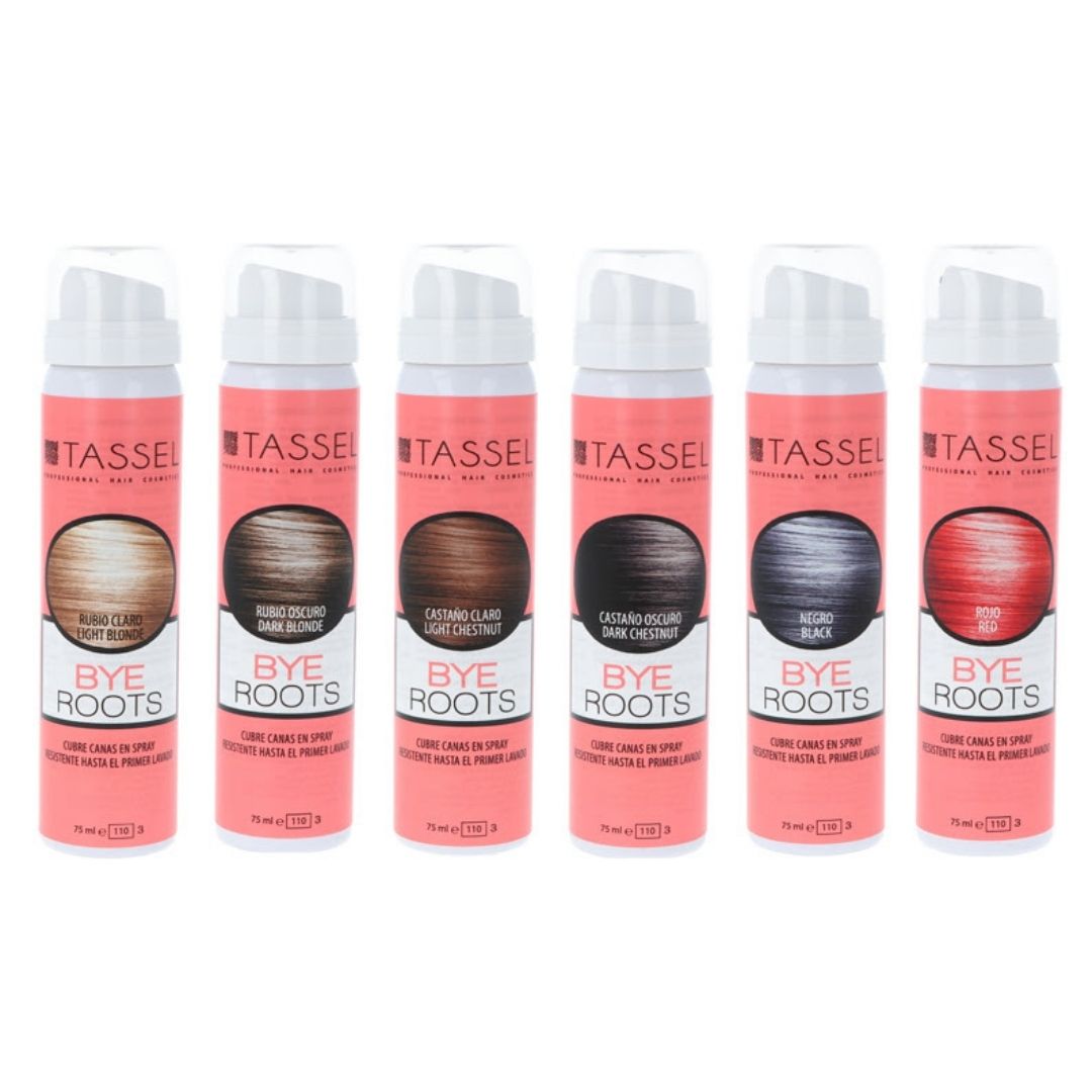 Cubre canas en spray castaño claro Tassel 75 ml - Pack 6 tonos - Kissbel