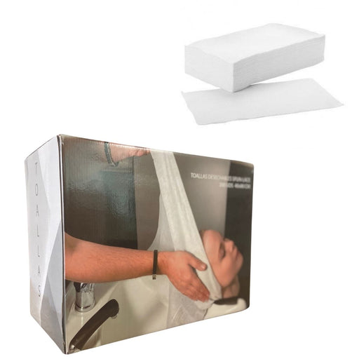 Toalla spunlace 40x80 cm blancas dispensador 200 unidades - Kissbel