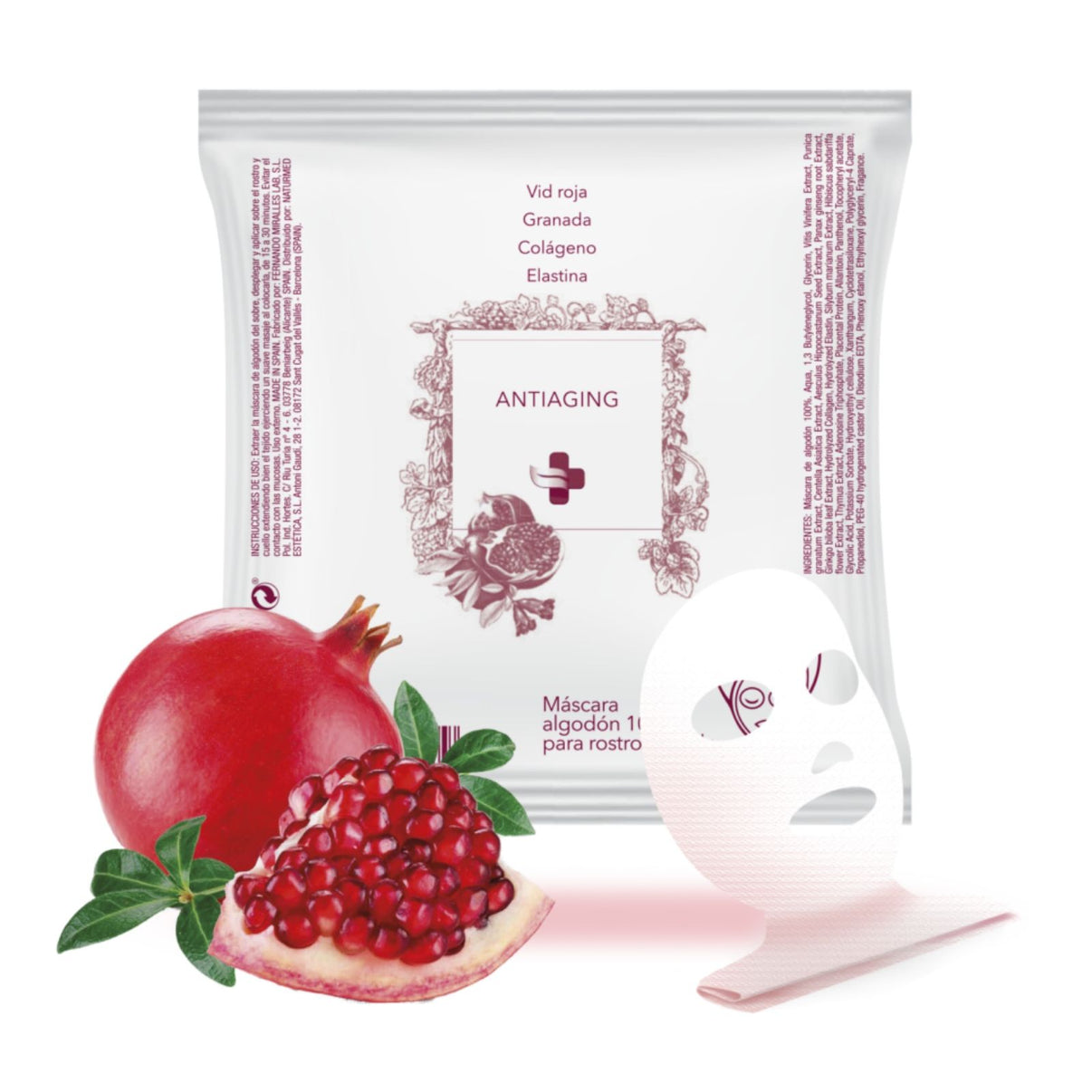 Mascarilla facial antiedad con Granada y Colágeno - Kissbel