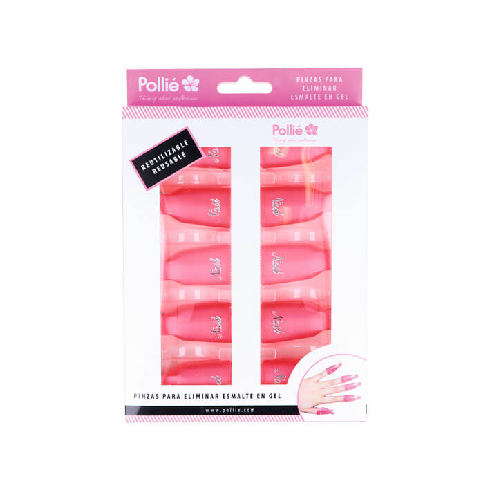 Pinzas reutilizables para eliminar esmalte semipermanente caja 10 unidades - Kissbel